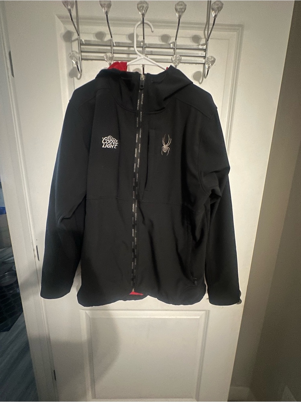 Black Spyder Zip-Up Jacket with Logo